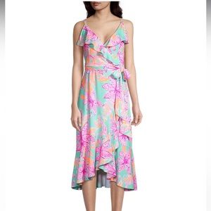 Lilly Pulitzer Fontaine Printed Knee-Length Wrap Dress - Bonita Blooms